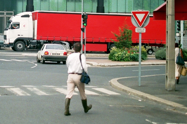 In front of Melun Justice Hall, France, 2001.