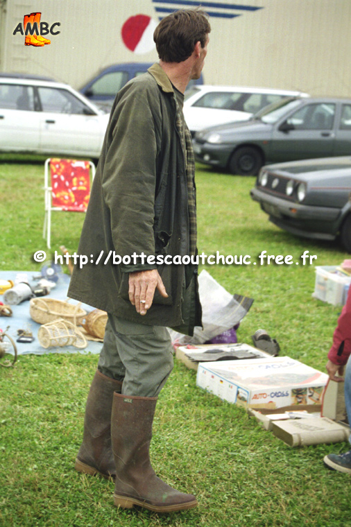 Wearing Aigle rubber boots, 2003