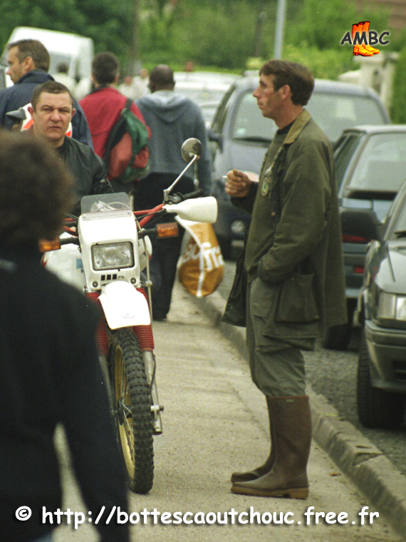 A farmer and his mate, 2005.