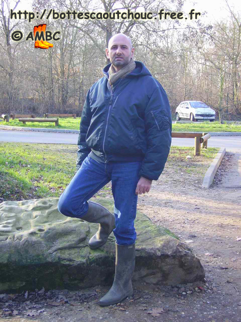 Wearing Aigle boots in St Germain en Laye.