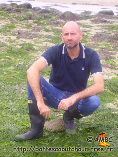 Wearing British gumboots in Brittany.