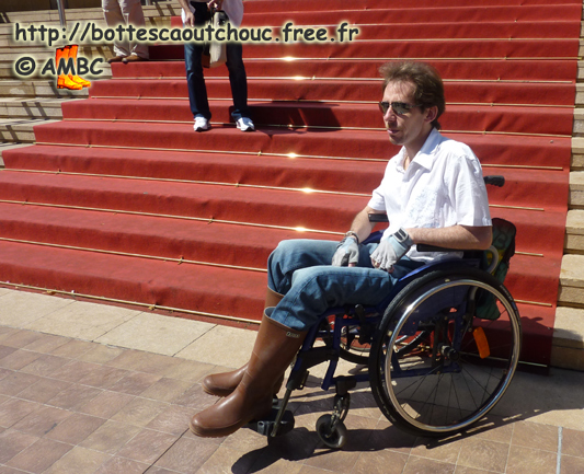 At Cannes Festival, wearing Aigle Chambord wellies; Gummistiefel, 2010.