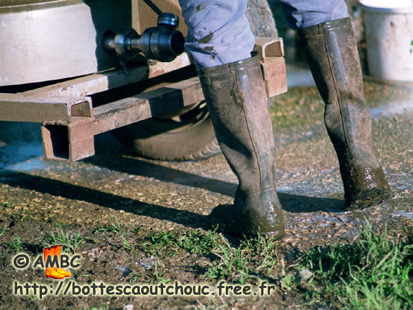 Aigle boots in activity.