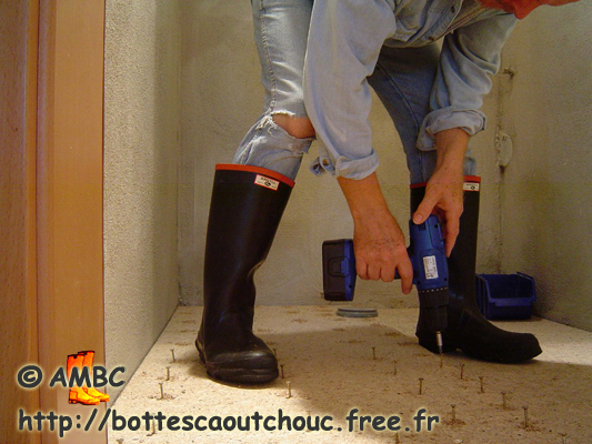 Hurrah for DIY jobs in gumboots, 2007. 