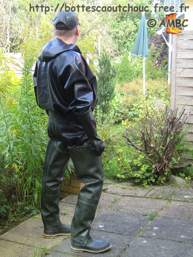 Wearing waders in the country in summertime;  Germany, 2012.