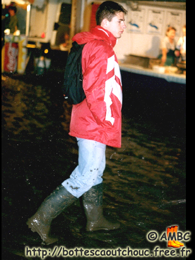 Young rubberbooted guys at the festival, Sept. 1998.