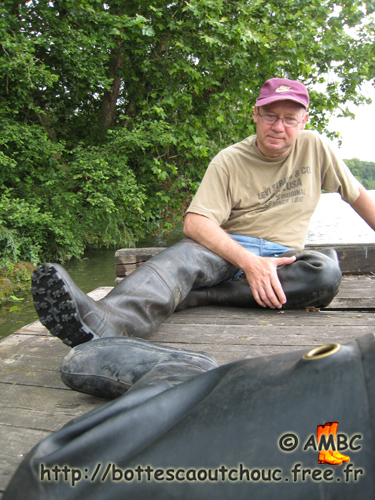 Wearing Nokia waders, 2007.