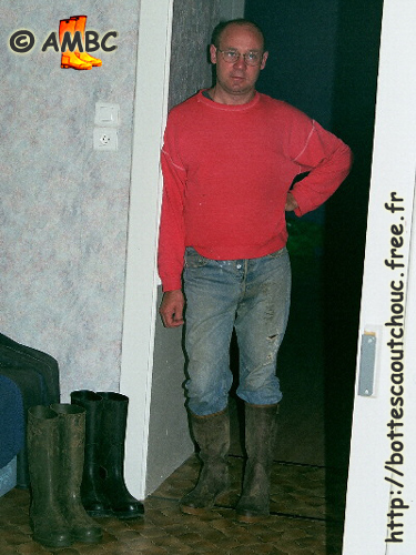 Wearing Anjou boots, in East part of France, 2001.