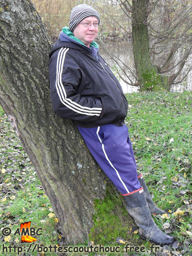 This winter, wearing my Argyll old wellies, 2010.