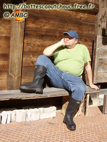 Wearing "Landy" Le Chameau rubber boots, 2006.