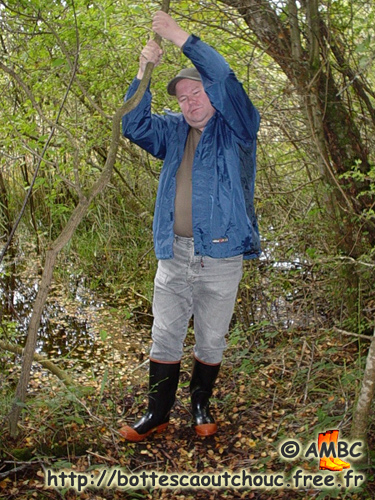 Wearing Itasca American wellies, 2006.