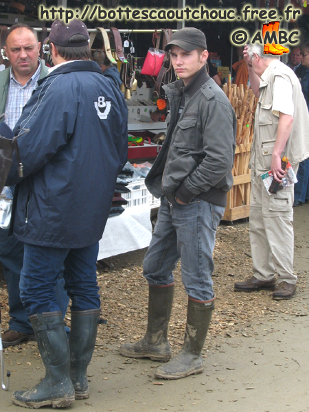 Roger in St Hubert rubber boots, in Libramont. Gummistiefel, botas de goma, bottes en caoutchouc, rubber laarzen, 2007.