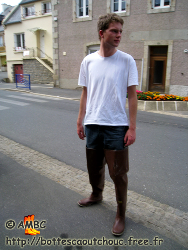 Wearing Superga waders in the street, 2008.