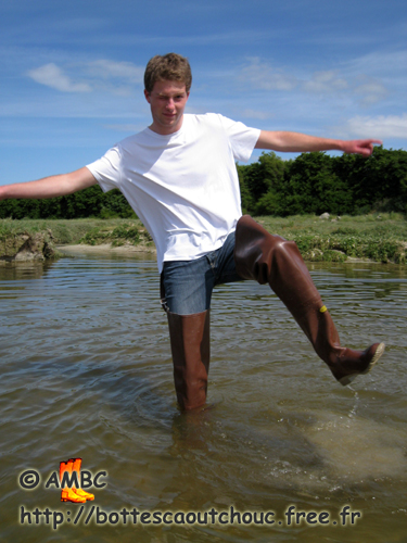 In the river in waders, 2008.