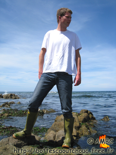 Wearing Superga wellies, in front of the Ocean, 2008.