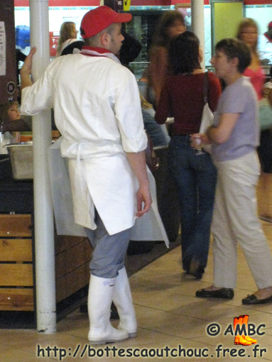 French worker for Flunch Cafétéria, 2008; rubber boots, Gummistiefel.