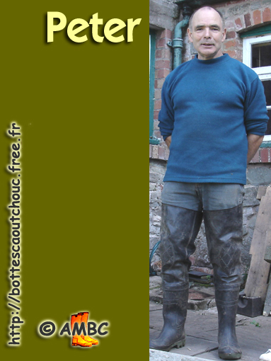 Working in waders at home, Sept. 2009.