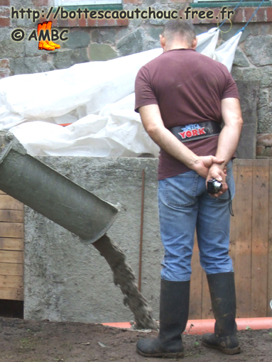 Working at home, in gumboots, Sept. 2009.