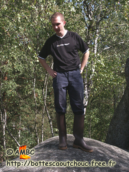 Wearing St Hubert gumboots in forest of Fontainebleau, 2005.