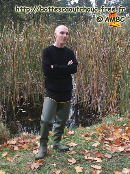 Wearing Le Chameau  waders in the country.