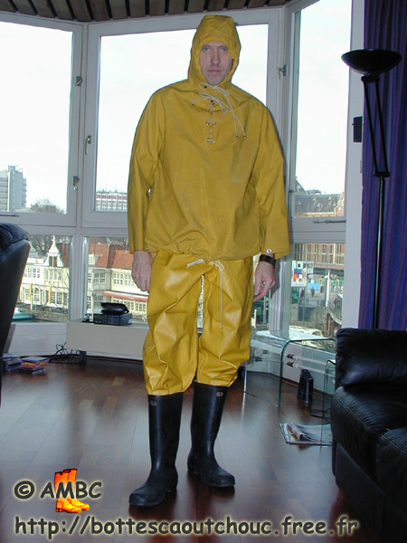 John wearing PVC raingear in Amsterdam, 2006. 
