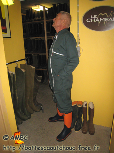 Wearing Le Chameau rubber boots, 2007.