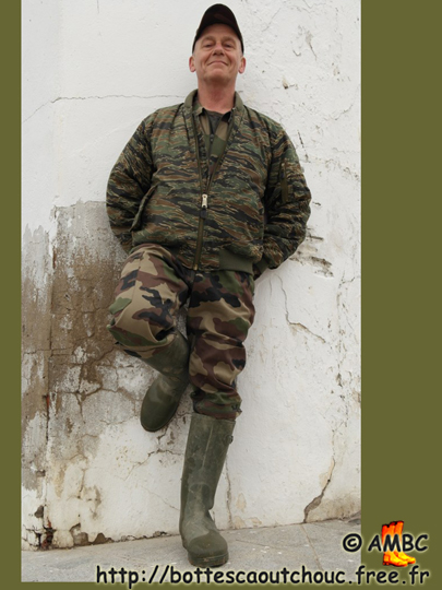 At the sea-side, in camo gear, Netherlands, 2013.