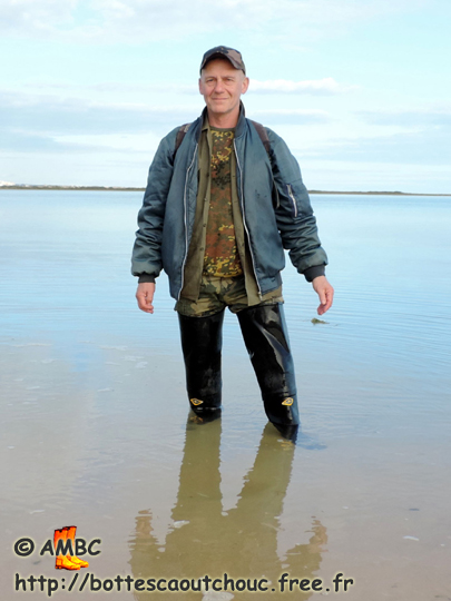 In the Schelde  in waders, Netherlands, 2013.