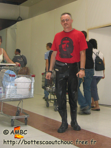 Pascal in rubber at Auchan supermarket, 2007.