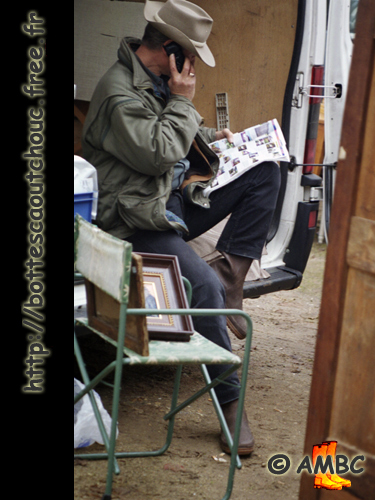 A seller wearing Le Chameau rubber boots, Seine & Marne, 2003.