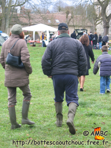 A couple wearing Aigle rubber boots, S & Marne, 2006.