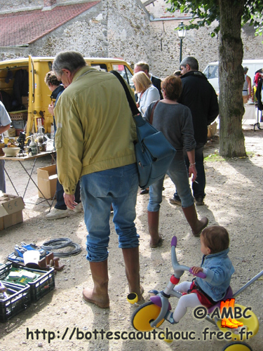 Couple wearing Aigle Chambord rubber boots, S & Marne, 2007.
