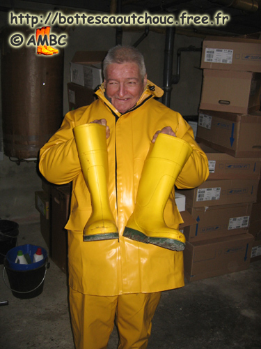 René happy with his yellow boots, 2006.