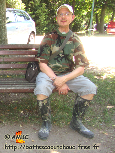 Wearing Le Chameau Océanes waders in the forest, Feb. 2011.