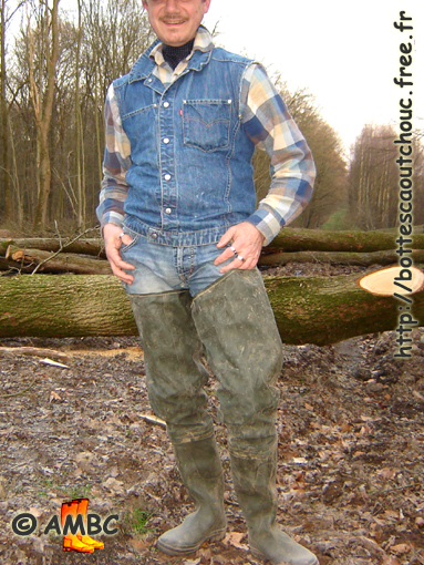 Wearing soft green waders, March 2011.
