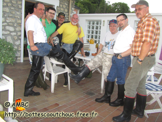 Boots games on the terrace of the House of the Rubber Boot, France, 21 May 2011.