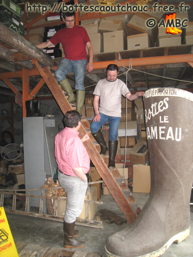 Near the Big Le Chameau boot, at the House of the Rubber Boot, France.