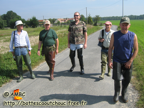 Wearing waders in the fields, France, 2010.