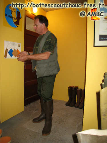 Roger wearing Saint-Hubert rubber boots, 2007.