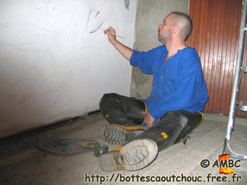The artist at work, April 2007.