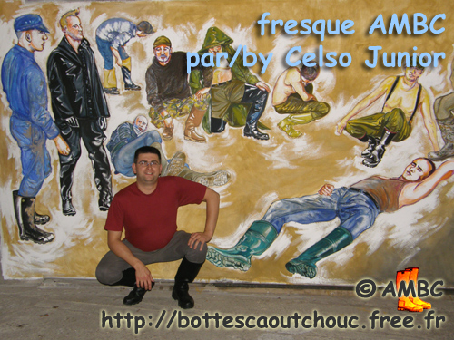 Frederic in the middle of the fresco, May 2007.