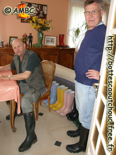 2 Jean-Pierre among Hunter wellies, May 2007. Gummistiefel, rubber boots.