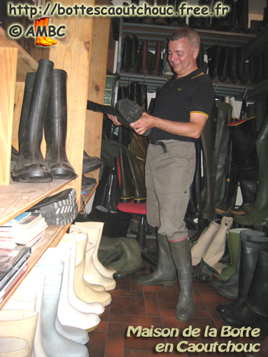 Jean, rubber boots, specialist, July 2007. Gummistiefel.