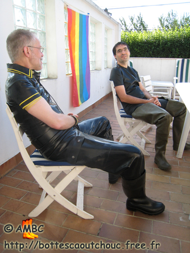Michael, wearing Baudou, José-Luis, Cebo waders, 21 July 2007. Gummistiefel.