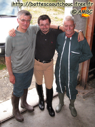 Régis, Fabrice & René, HRB, Sept. 2007. Gummistiefel.