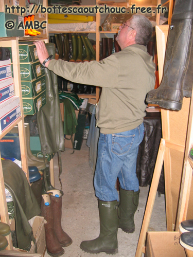 Paul is buying rubber boots, Feb. 2007.