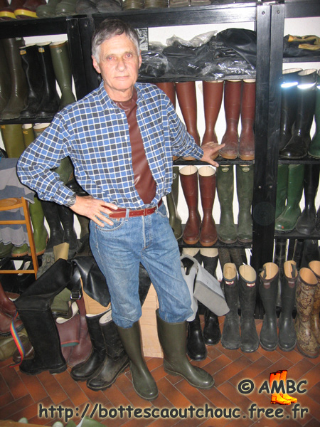 Jaques is wearing Nora boots in front of Aigle ones, Dec. 2005.