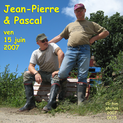 Jean-Pierre and pascal wearing muddy rubber boots, June 2007.