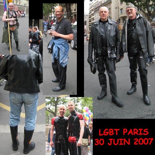 Rubberbooted guys at the CSD Parade, Paris, 30 June 2007.