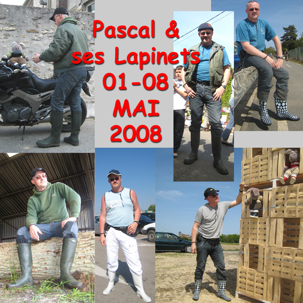 Pascal & his Lapinets, May 2008; AMBC bottes caoutchouc.